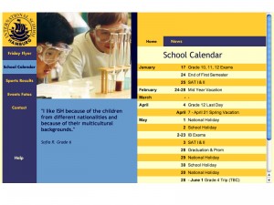 Hamburg International School, calendar section (all school dates)
