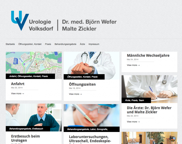 Screenshot of Urologie Volksdorf Website